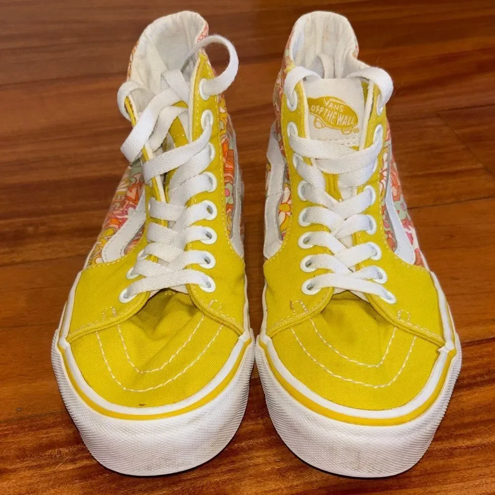 Vans Floral Yellow High-Tops sneakers women’s size 5.5